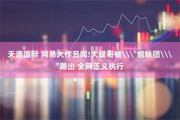 天源国际 网易大作丑闻!大腿哥被\＂姐妹团\＂踢出 全网正义执行